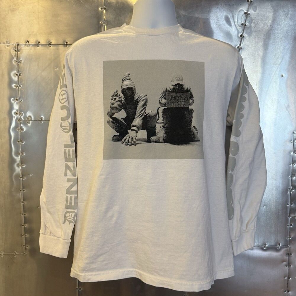Denzel Curry Kenny Beats Unlocked 1.5 Longsleeve Shirt White Graphic Tee Medium